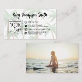 Palmboom achtergrond Voeg Logo en foto toe Visitekaartje (Voorkant / Achterkant)