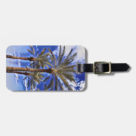 Palmboom Acrylaat Bagagelabel (Voorkant horizontaal)