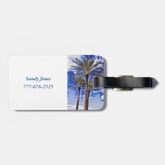 Palmboom Acrylaat Bagagelabel (Achterkant horizontaal)