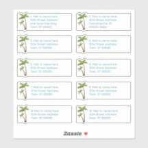 Palmboom Adreslabels voor afzonderlijke adressen