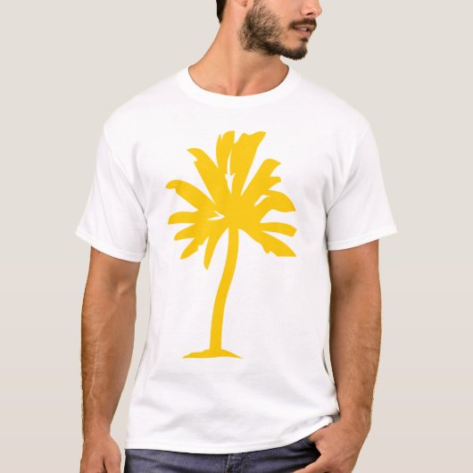 Palmboom - ambergeel t-shirt (Voorkant)
