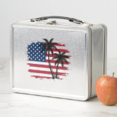 Palmboom Amerikaanse vlag Patriottisch strand vect (In situ)