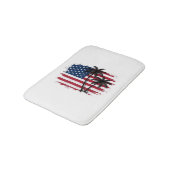 Palmboom Amerikaanse vlag Patriottisch strand vect Badmat (Gekanteld)
