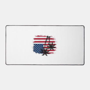 Palmboom Amerikaanse vlag patriottisch strand vect Bureaumat