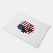 Palmboom Amerikaanse vlag Patriottisch strand vect Deurmat (Schuin)