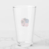 Palmboom Amerikaanse vlag patriottisch strand vect Glas (Achterkant)