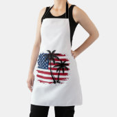 Palmboom Amerikaanse vlag Patriottisch strand vect Schort (Insitu)