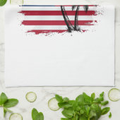 Palmboom Amerikaanse vlag Patriottische strand vec Theedoek (Gevouwen)
