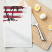 Palmboom Amerikaanse vlag Patriottische strand vec Theedoek (Quarter Fold)