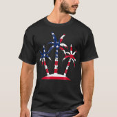 Palmboom Amerikaanse vlag voor mannen T-shirt (Voorkant)