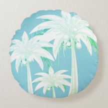 Palmboom Aqua Blue Zomer Groen Wit Tropisch
