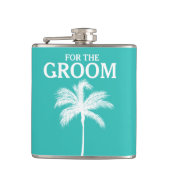 Palmboom Aqua Groom Flask Heupfles (Voorkant)