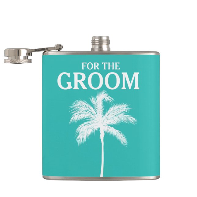 Palmboom Aqua Groom Flask Heupfles (Geopend)