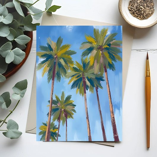 Palmboom Aquarel Briefkaart