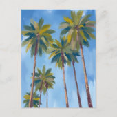 Palmboom Aquarel Briefkaart (Voorkant)