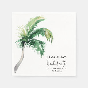 Palmboom Aquarel Bruidsmeisjes Papier Servet