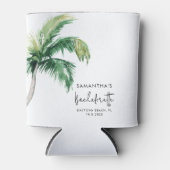 Palmboom Aquarel Persoonlijke Bachelorette Blikjeskoeler (Voorkant)