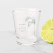 Palmboom Aquarel Persoonlijke Bachelorette Party Shot Glas (Achterkant)