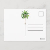 Palmboom Aquarel Tropische Dankjewel  Briefkaart (Achterkant)