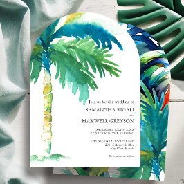 Palmboom Aquarel Trouw Uitnodiging