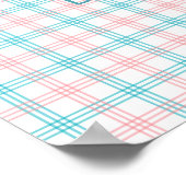 Palmboom Azure Roze Geruit Bruids Welkom Poster (Hoek)