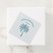 Palmboom Azure Roze Geruit Vrijgezellenfeest Bedankjes Labels (In situ)