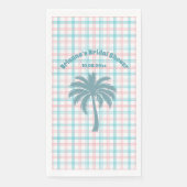 Palmboom Azure Roze Geruite Bruidsdouche Servet (Voorkant)