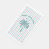 Palmboom Azure Roze Geruite Bruidsdouche Servet (Hoek)