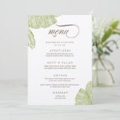 palmboom bestemming bruiloft menu Kaart (Staand voorkant)