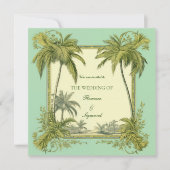 palmboom bestemming bruiloft uitnodiging (Voorkant)