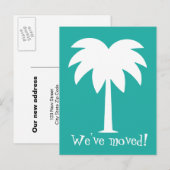 Palmboom bewegende briefkaarten voor nieuw huis (Voorkant / Achterkant)