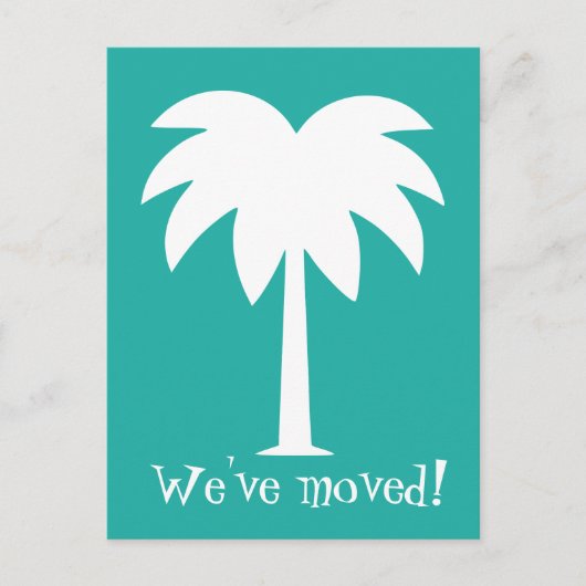 Palmboom bewegende briefkaarten voor nieuw huis (Voorkant)