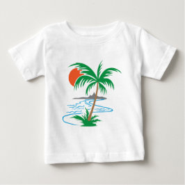 Palmboom bij de rivier | Tropische zonsondergangsk