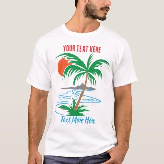 Palmboom bij de rivier | Tropische zonsondergangsk T-shirt