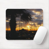 Palmboom bij haven. muismat (Met muis)