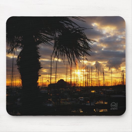 Palmboom bij haven. muismat (Voorkant)