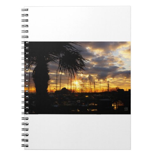 Palmboom bij haven. notitieboek (Voorkant)