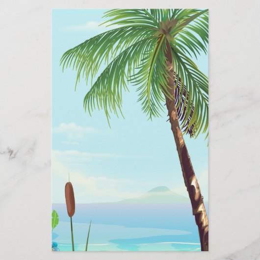Palmboom bij het strand briefpapier (Voorkant)