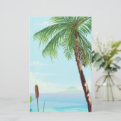 Palmboom bij het strand briefpapier (Staand voorkant)