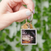 Palmboom bij zee sleutelhanger (Hand)