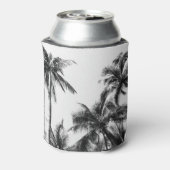 Palmboom blad zwart wit blikjeskoeler (Blikje Achterkant)