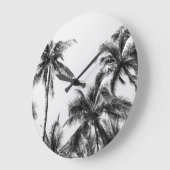 Palmboom blad zwart wit grote klok (Hoek)