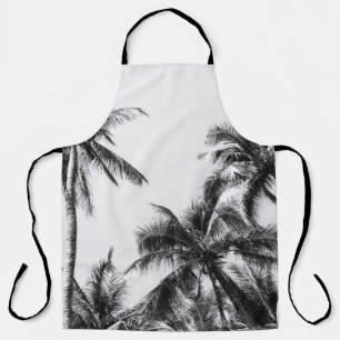 Palmboom blad zwart wit schort