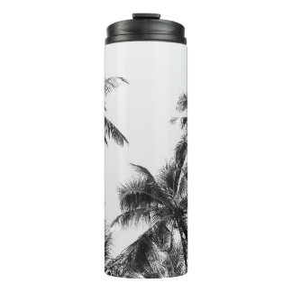 Palmboom blad zwart wit thermosbeker