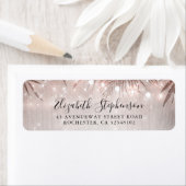 Palmboom bladeren en String Lights Beach Party Etiket (Insitu)