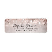 Palmboom bladeren en String Lights Beach Party Etiket (Voorkant)