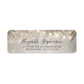 Palmboom bladeren en String Lights Beach Party Etiket (Voorkant)