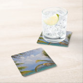 Palmboom bladeren ingelijst kartonnen onderzetters (Insitu)