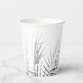 Palmboom Bladeren Minimalisme Schets Papieren Bekers (Achterkant)