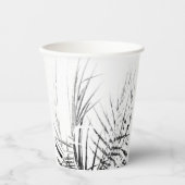 Palmboom Bladeren Minimalisme Schets Papieren Bekers (Voorkant)